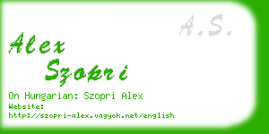 alex szopri business card